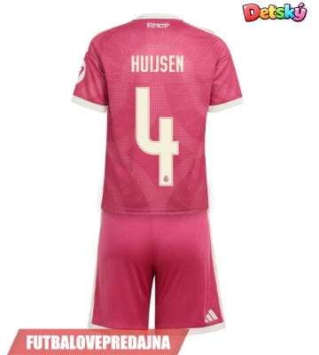 Lacne Dětský Futbalové dres Real Madrid Dean Huijsen #4 2026-27 Krátky Rukáv - Tretina (+ trenírky)